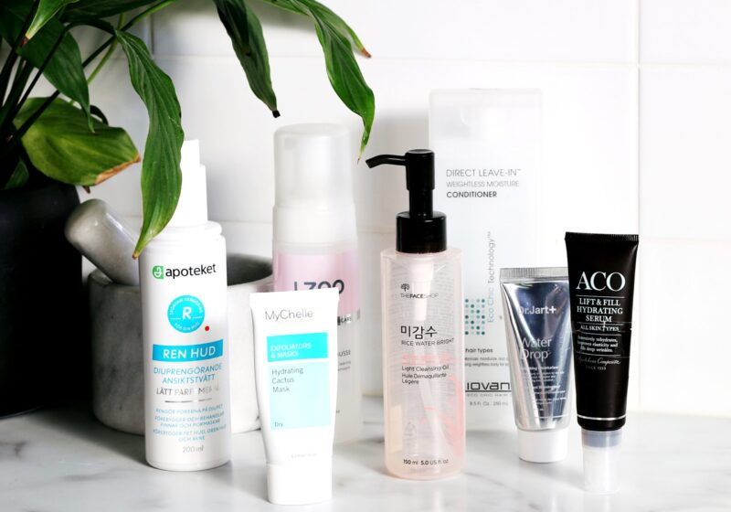 Empties The Face Shop Light Cleansing Oil, MyChelle Cactus Mask, Giovanni Leave-in Weightless Conditioner, Dr Jart Water Drop, L300 Intensive Moisture Cleansing Mousse, Apoteket Ren Hud Ansiksttvätt, ACO Lift & Fill