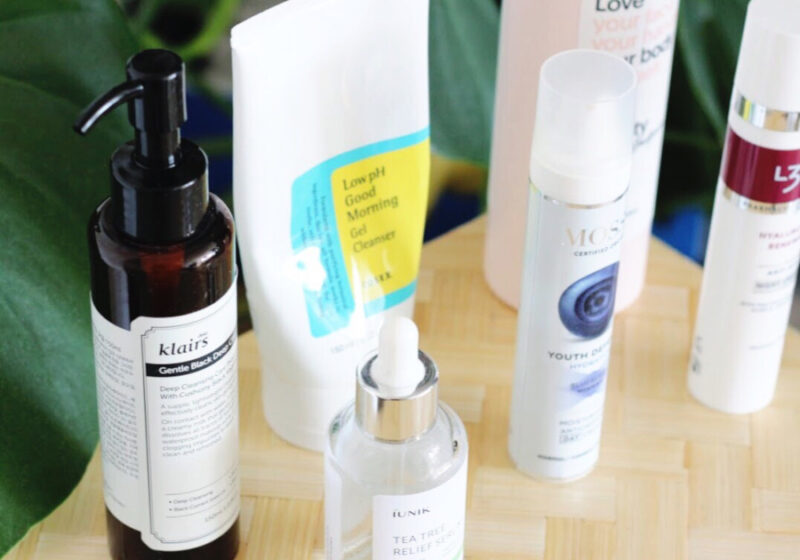 Empties Klairs Black cleansing oil, iUnik Tea Tree Serum, COSRX Low pH Gel Cleanser, L300, Indy Beauty, Mossa